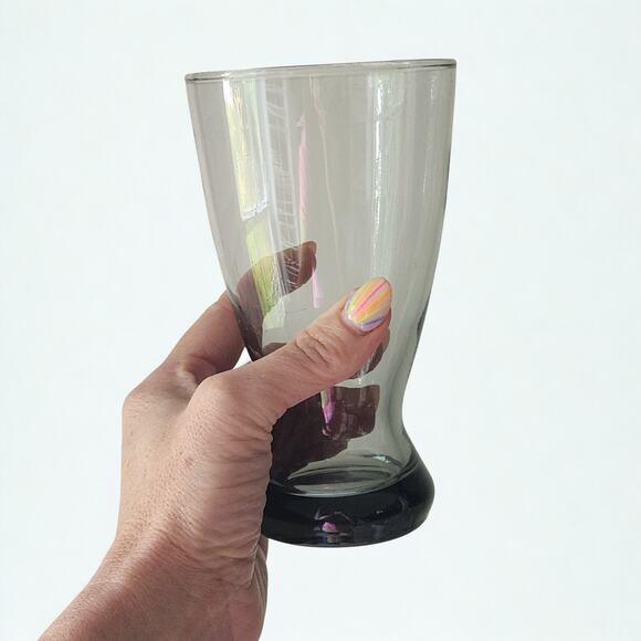 Vintage MCM Libbey Stax Smoky Gray Barware 12 oz Pilsner Beer Glass - Picture 2 of 8